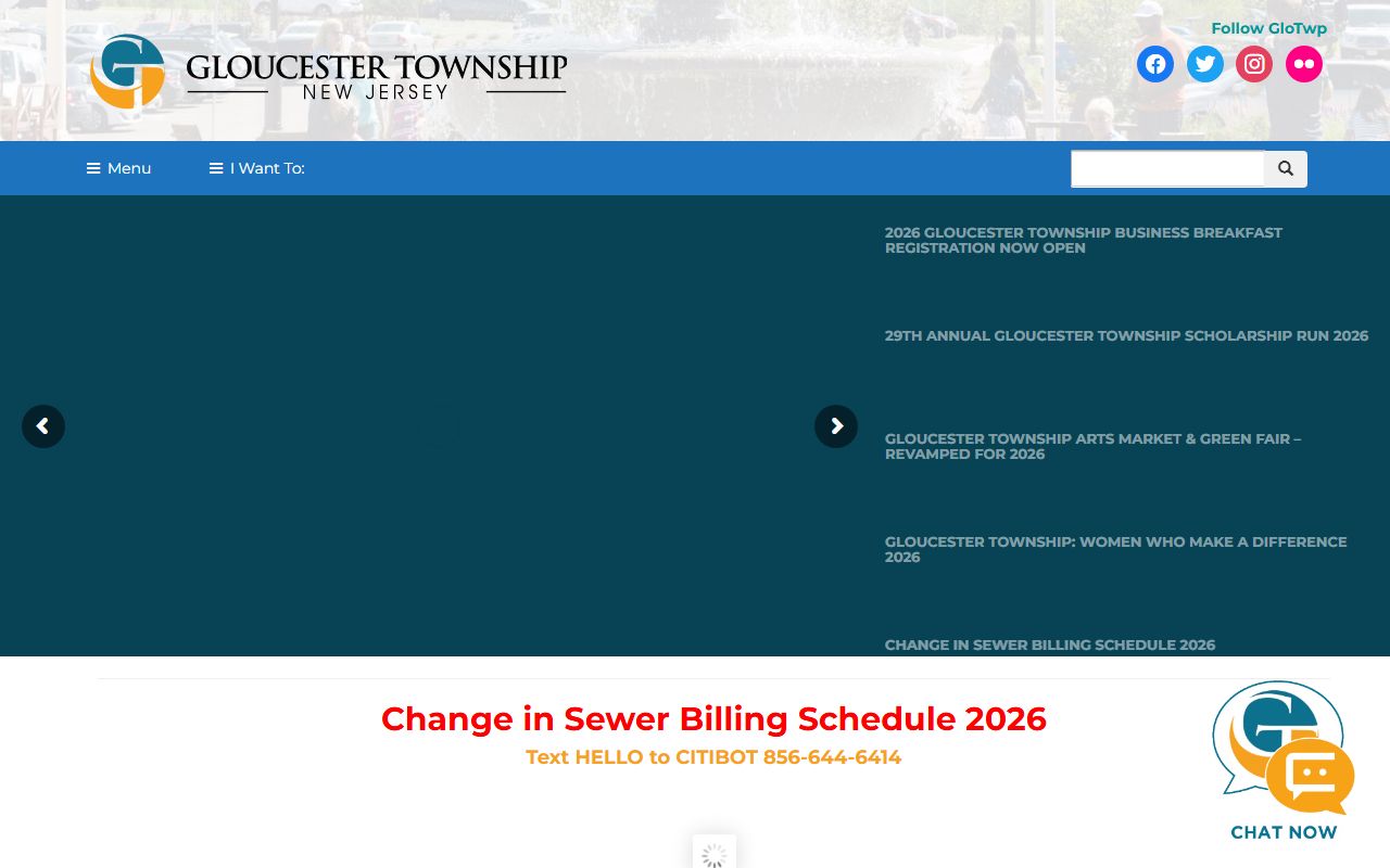 Gloucester Township website with information on municipal court and civil court records