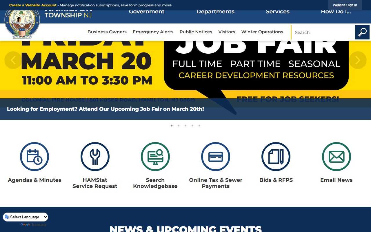 Hamilton Township Municipal Court information from the official Hamilton website