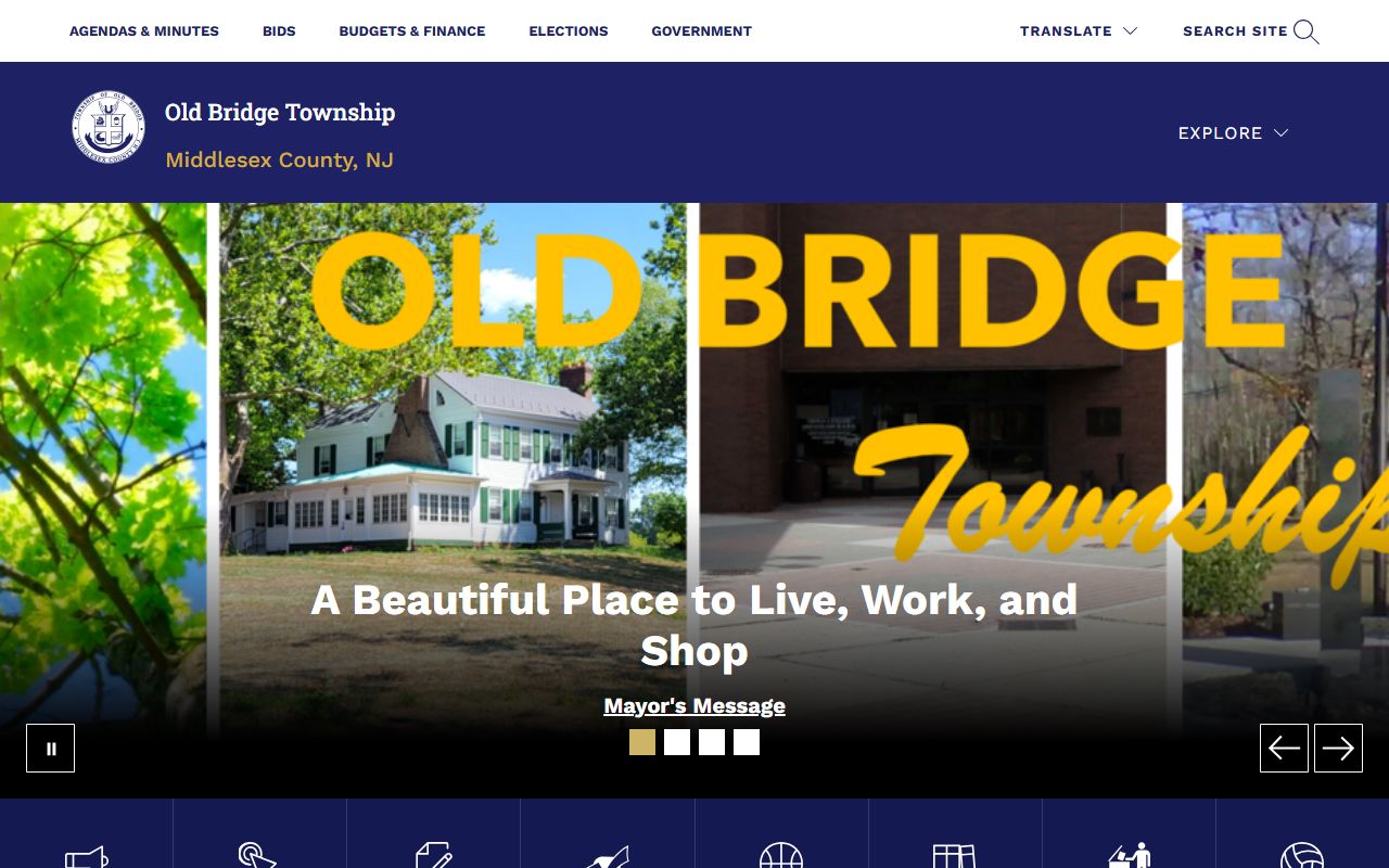 Old Bridge Township website with information on municipal court and civil court records