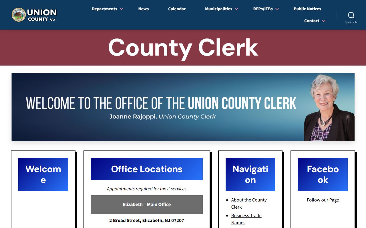 Union County Clerk website for civil court records